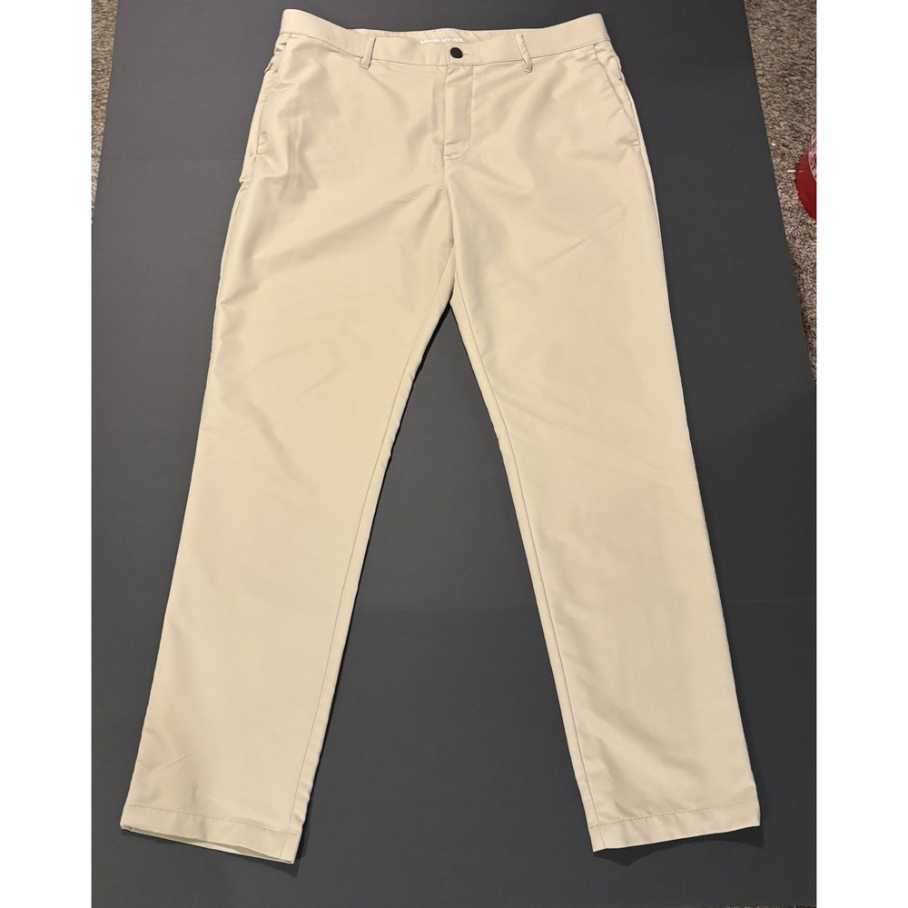 Banana Republic Khaki Dress Pants Flat Front Lightweight Mens 36x32 Beige